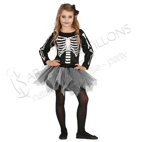 Costume Scheletro bimba 5 6 anni CARNEVALE Baraldi Cotillons